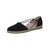 Riemchenballerina PAUL GREEN "Paul Green Ballerinas Nubukleder", Damen, Gr. 40,5, schwarz (schwarz, beige), Nubukleder, casual, Schuhe