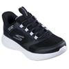 Slip-On Sneaker SKECHERS "GO RUN 400 V2", Kinder, Gr. 36, schwarz, Textil, sportlich, Schuhe, Freizeitschuh zum Schlupfen, Größenschablone zum Download