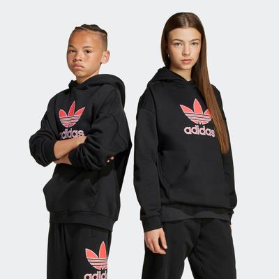 Kapuzensweatshirt ADIDAS ORIGINALS "TREFOIL HOODIE", Kinder, Gr. 176, schwarz, Obermaterial: 70% Baumwolle, 30% Polyester, sportlich, Sweatshirts Image