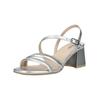 Riemchensandale NERO GIARDINI "Nero Giardini Sandalen Leder", Damen, Gr. 36, silber, Leder, casual, Schuhe
