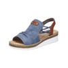 Keilsandalette RIEKER "Rieker Sandalen Textil", Damen, Gr. 42, blau (blau, braun), Textil, casual, Schuhe