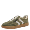 Plateausneaker MARCO TOZZI, Damen, Gr. 38, grün (khaki), Textil, Lederimitat, kontrastfarbene Details, sportlich, Schuhe, Freizeitschuh, Halbschuh, Schnürschuh mit Kontrastbesätzen