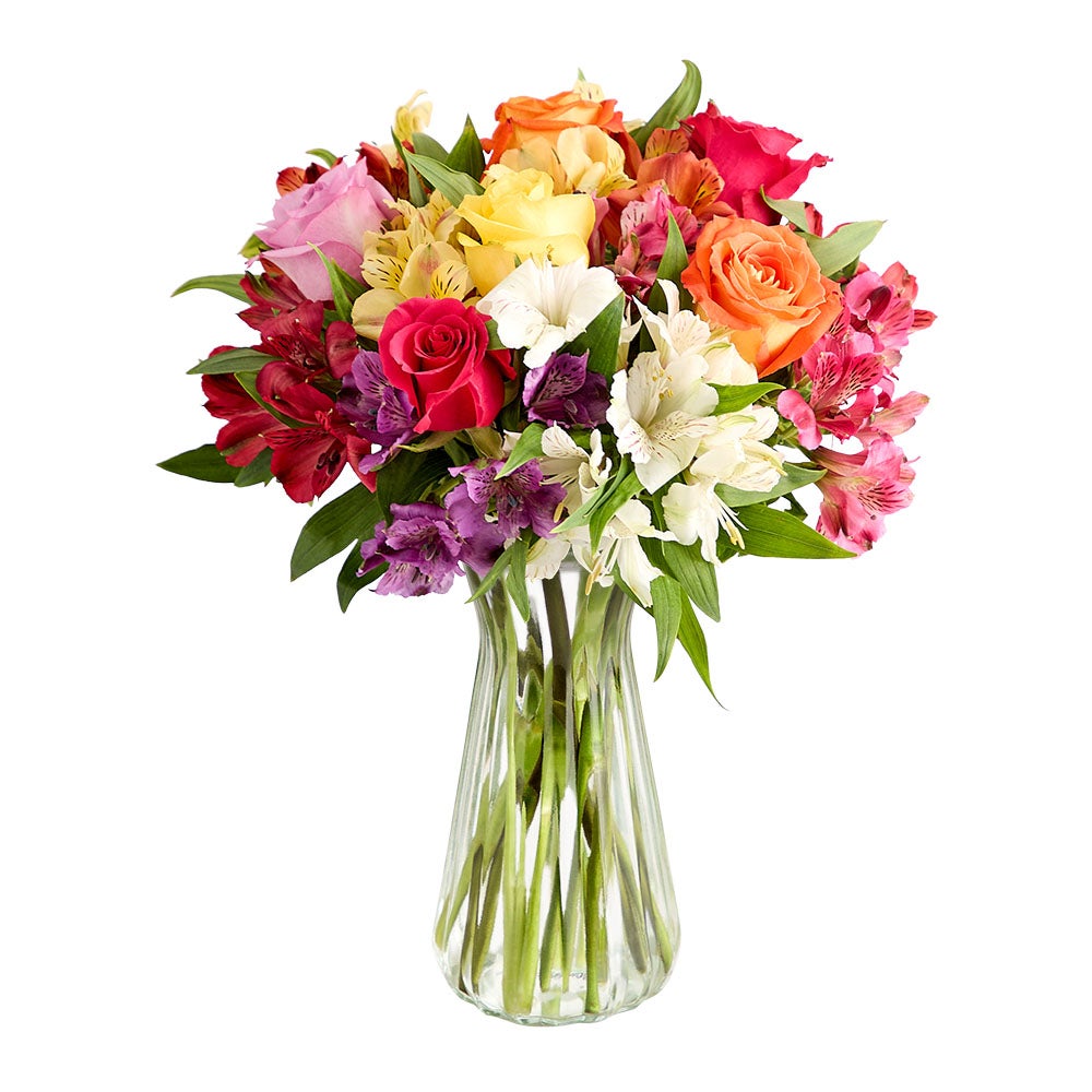 1-800-Flowers Flower Delivery Assorted Roses & Peruvian Lilies Single