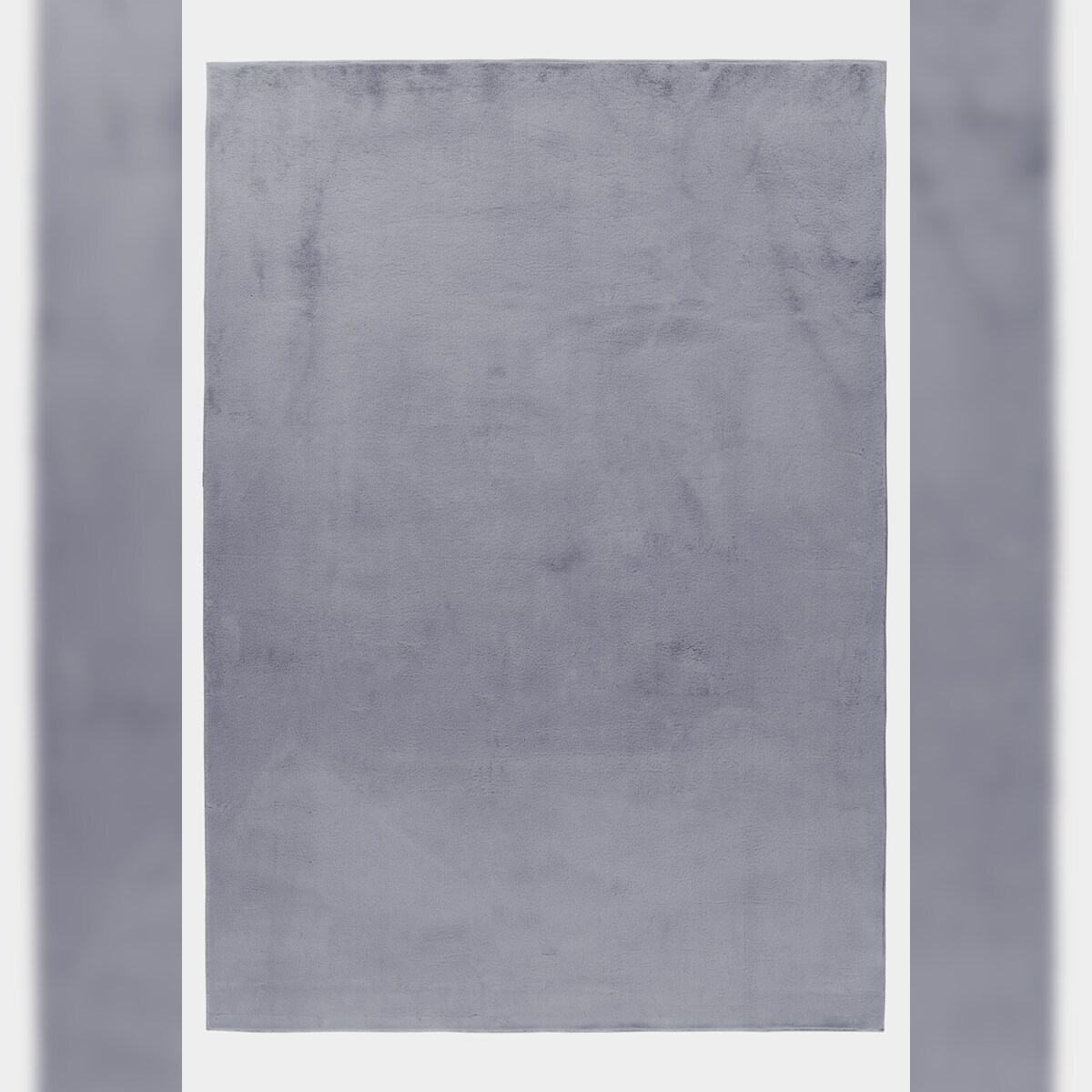 Teppich Kurzflor Uni-Look Polyester Wohnzimmer waschbar Grau Läufer 80x150 | Kadima Design Image