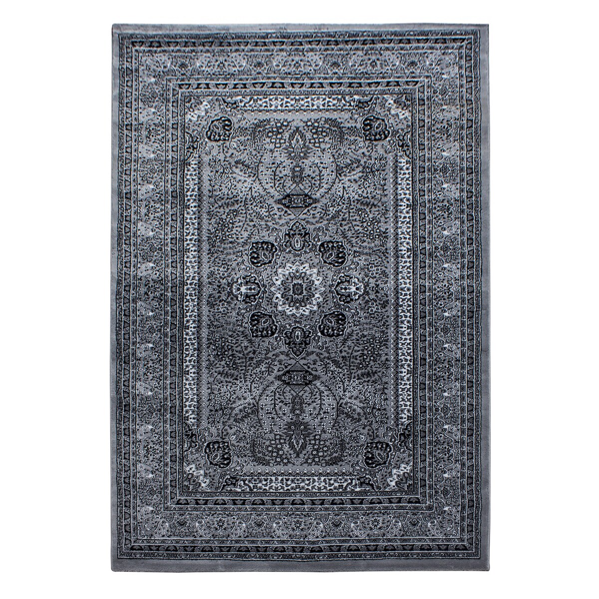 Teppich Flur Orient-Design Pflegeleicht Waschbar Strapazierfähig Wohnzimmer Schlafzimmer Grau 160x230 cm – ALETSCH von Kadima Design Image