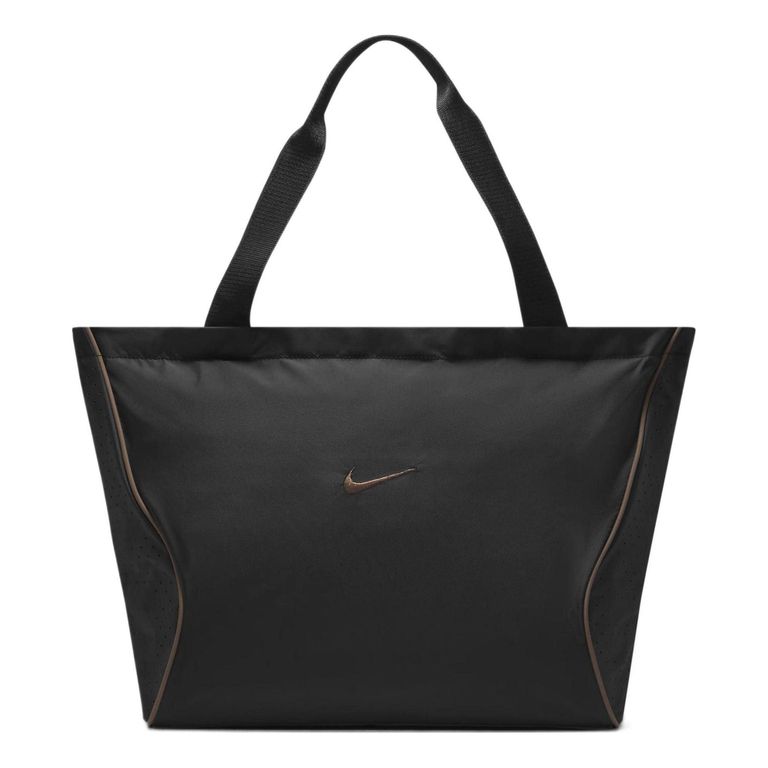 Sportswear Essentials Series Athleisure Casual Sports Small Logo Fabric Shoulder Bag Black / Mineral Gray Handbag - Black - Nike Totes