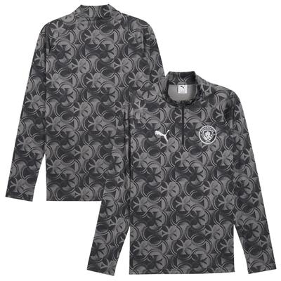 Manchester City Puma Warm-Up-Oberteil mit 1/4-Reißverschluss – Schwarz Image
