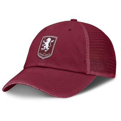 Aston Villa Ticker Unstrukturierte verstellbare Kappe Meshback-Cap – Dunkelgranat – Unisex Image