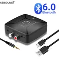 Ricevitore audio AUX Bluetooth 6.0 Ricevitore audio stereo senza fili Hi-Fi Jack da 3,5 mm 2RCA Ricevitori adattatori con microfono per altoparlante per auto PC