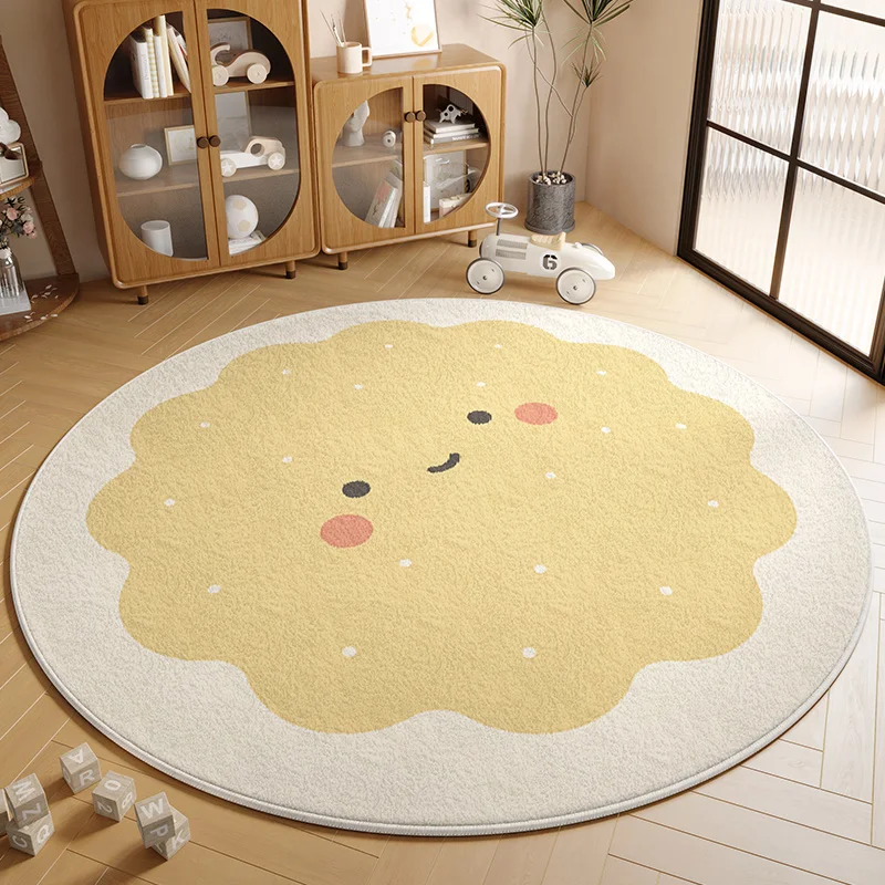 VIKAMA Runde, einfache, schmutzabweisende Bodenmatte, Wohnzimmerteppich, Schlafzimmer, Fußstütze, saugfähiger Teppich, Badezimmer-Bodenmatte Image