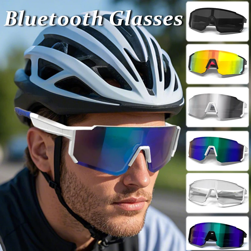 Neue Männer Smart Gläser für Radfahren Laufen Bluetooth Audio Anruf Touch Headset Sonnenbrille Sport Fahren Musik Ohrhörer Kopfhörer Image