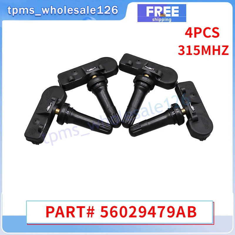 56029479ab 315MHz Reifendruck kontroll sensor 4 Stück tpms für Jeep Liberty Kompass Wrangler Dodge Durango Dakota Chrysler Espe Image