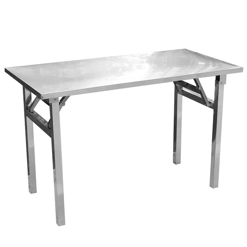 Klapptisch aus Edelstahl, Haushalt, Outdoor, Stall, Förderung, tragbar, Nachtmarkt, Catering, einfache Aufbewahrung, rechteckiger Tisch Image