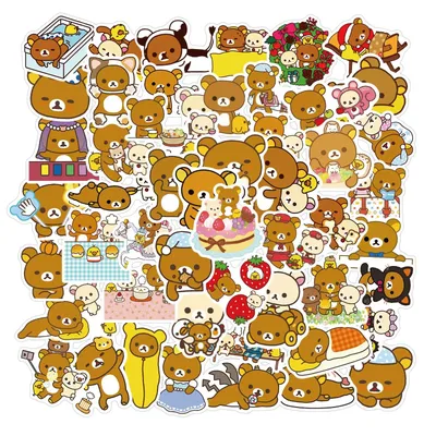 50 teile/satz Kawaii Cartoon Rilakkuma Bär Wasserdichte PVC Aufkleber Scrapbooking Diy Journaling Nette Schreibwaren Aufkleber Tagebuch Image