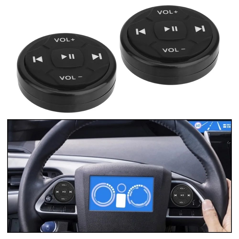 Fernbedienung taste drahtlos Bluetooth 5 Tasten Medien Lautstärke taste für Android iOS Auto Kit Styling Universal Auto Lenkrad Image