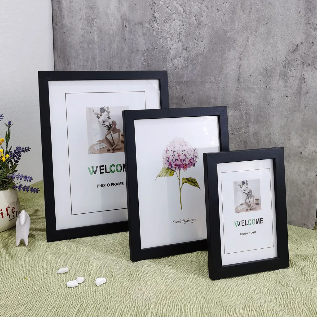 Fotorahmen aus Holz, Bilderrahmen (10 x 15 cm/15 x 20 cm/20 x 25 cm/A4) – Schreibtisch- oder Wandbehang, Gedenkgeschenk, Heimdekoration Image