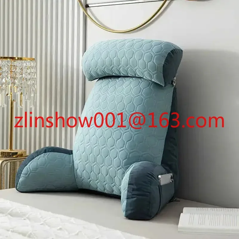 Dreieckiges Lesekissen, kühlendes Latexkissen, großer Keil, Rückenlehne für Erwachsene, abnehmbar, waschbar, Sofa-Lesekissen, Rückenkissen Image