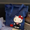 Anime Hello Kitty Canvas Tasche Cartoon Muster Zubehör Große Kapazität Aufbewahrungstasche Damen Kawaii Casual Schultertasche