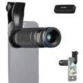 NEEWER Teleobiettivo 7X con clip per obiettivo del telefono compatibile con iPhone Samsung, 15 elementi 12 gruppi Obiettivo del telefono con ingrandimento 7X