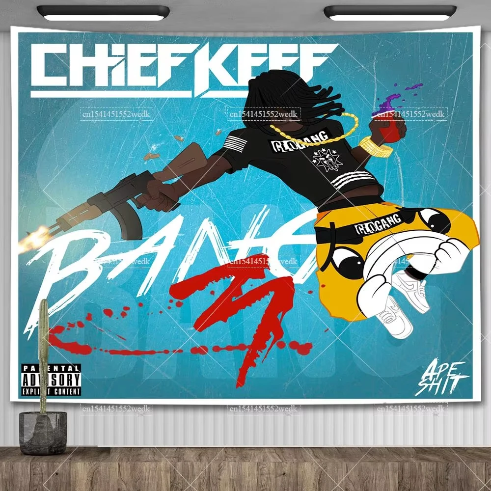 Chief Keef In The Garden Of Eden Wandbehang Wandteppich Hippie HipPop Rapper Wandteppiche Meme Wandteppich Dekor Wandteppich