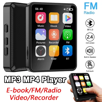 2024 neuer Hifi MP3-Player 2,4 Zoll Bildschirm Touch Bluetooth 5. 0 MP4-Player Sport Musik-Player Walkman mit E-Book/FM/Video/Recorder Image
