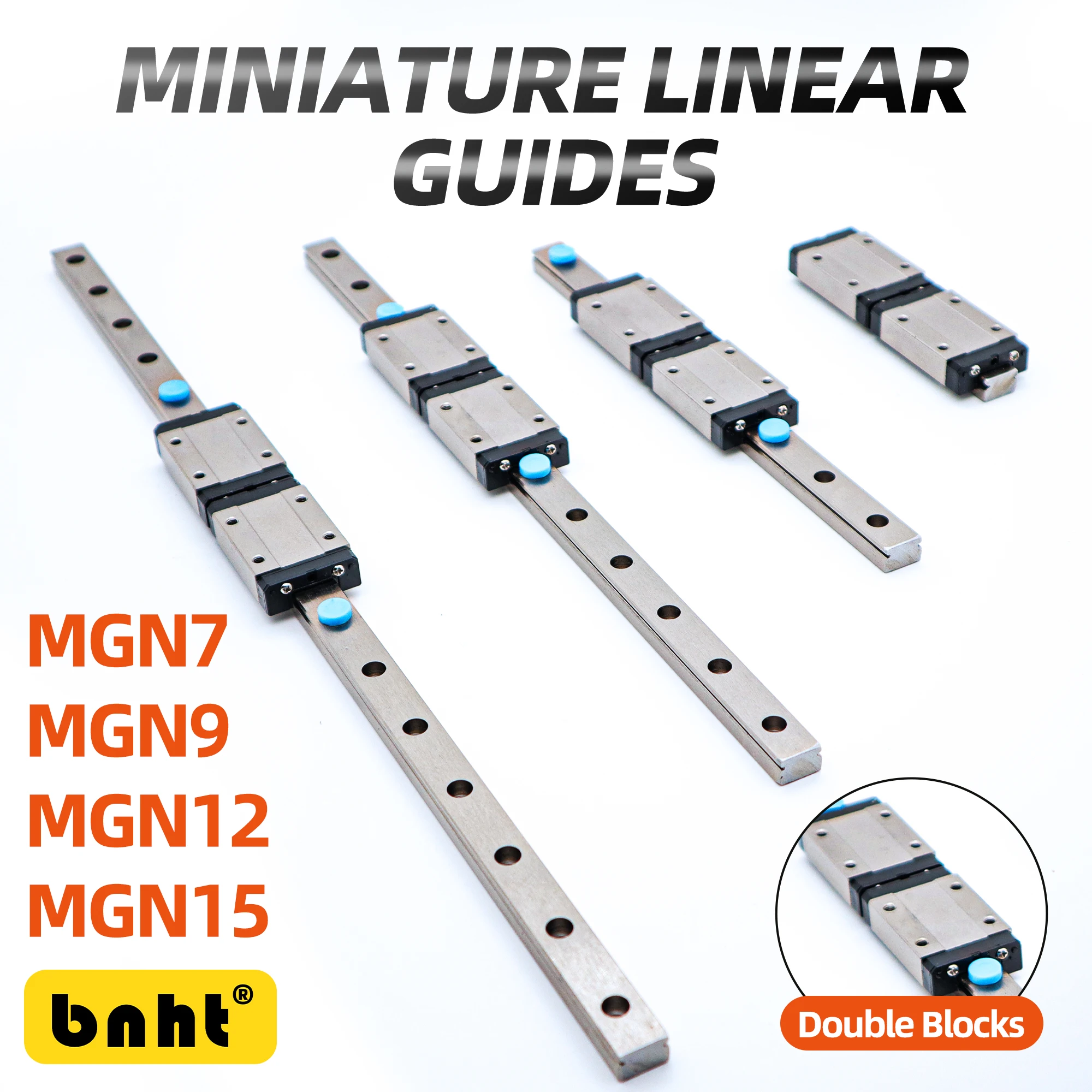 Miniatur-Linearführungsschiene der MGN-Serie mit Doppelwagen MGN7 MGN9 MGN12 MGN15 (Typ C oder H), Perfekt für CNC, 3D-Drucker, Lasergravur und Automatisierungsanlagen Image