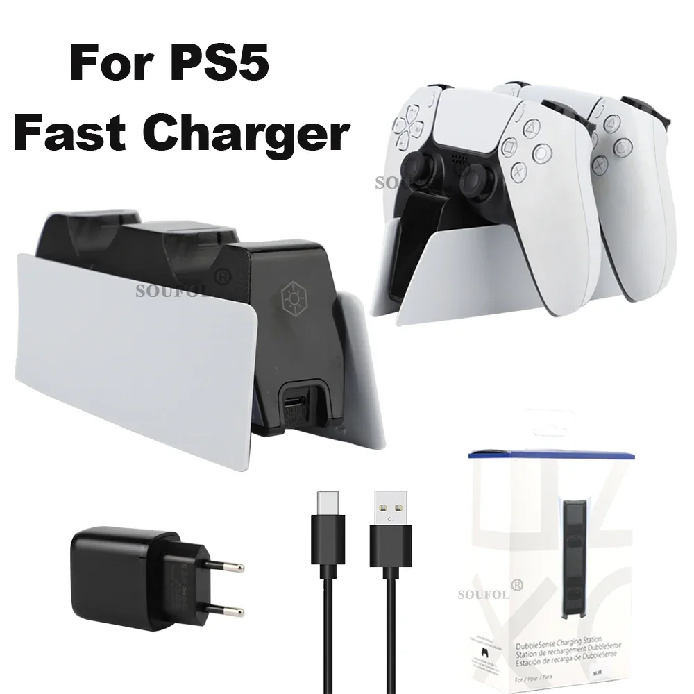 Für PS5 Controller Ladegerät Schnelle Ladestation Dual Lade Dock Ladegerät Stehen für PlayStation5 Wireless Game Controller Image