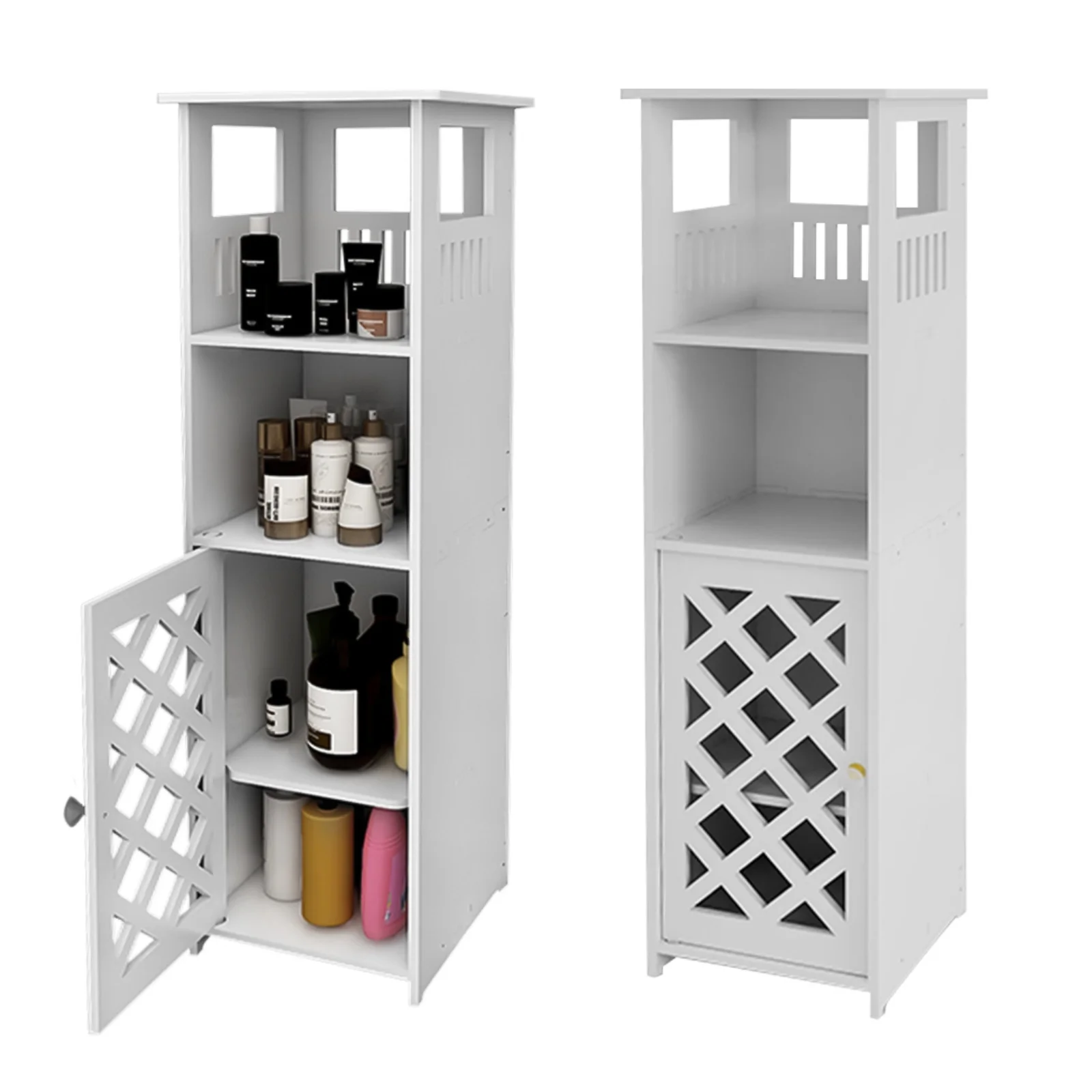 Mobile da bagno, colonne bagno, mobile da bagno con 1 anta e ripiani, per casa, cucina, soggiorno, 78x22x22 cm