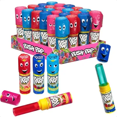 Push Pop Candy Variety Pack Bulk Candy Individually Wrapped for Party Favors 24 Count Variety Lollipops Fun Push Pop Lollipop G