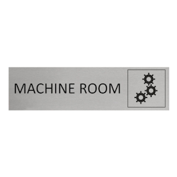 CombiCraft Aluminium Türschild Machine Room 165x45mm mit 3M-Tape zur Befestigung, einfache Kennzeichnung von Räumen und Bereichen