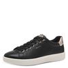 Plateausneaker TAMARIS, Damen, Gr. 39, gold (schwarz, goldfarben), Lederimitat, unifarben mit Farbeinsatz, sportlich, Schuhe, Freizeitschuh, Halbschuh, Schnürer in veganer Verarbeitung