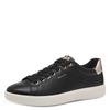 Plateausneaker TAMARIS, Damen, Gr. 41, gold (schwarz, goldfarben), Lederimitat, unifarben mit Farbeinsatz, sportlich, Schuhe, Freizeitschuh, Halbschuh, Schnürer in veganer Verarbeitung