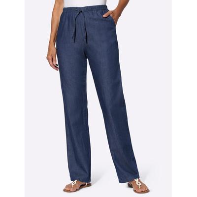 Bequeme Jeans CLASSIC BASICS, Damen, Gr. 25, Kurzgrößen, blau (blau, stone, washed), 100% Baumwolle, unifarben, lang, Jeans Image