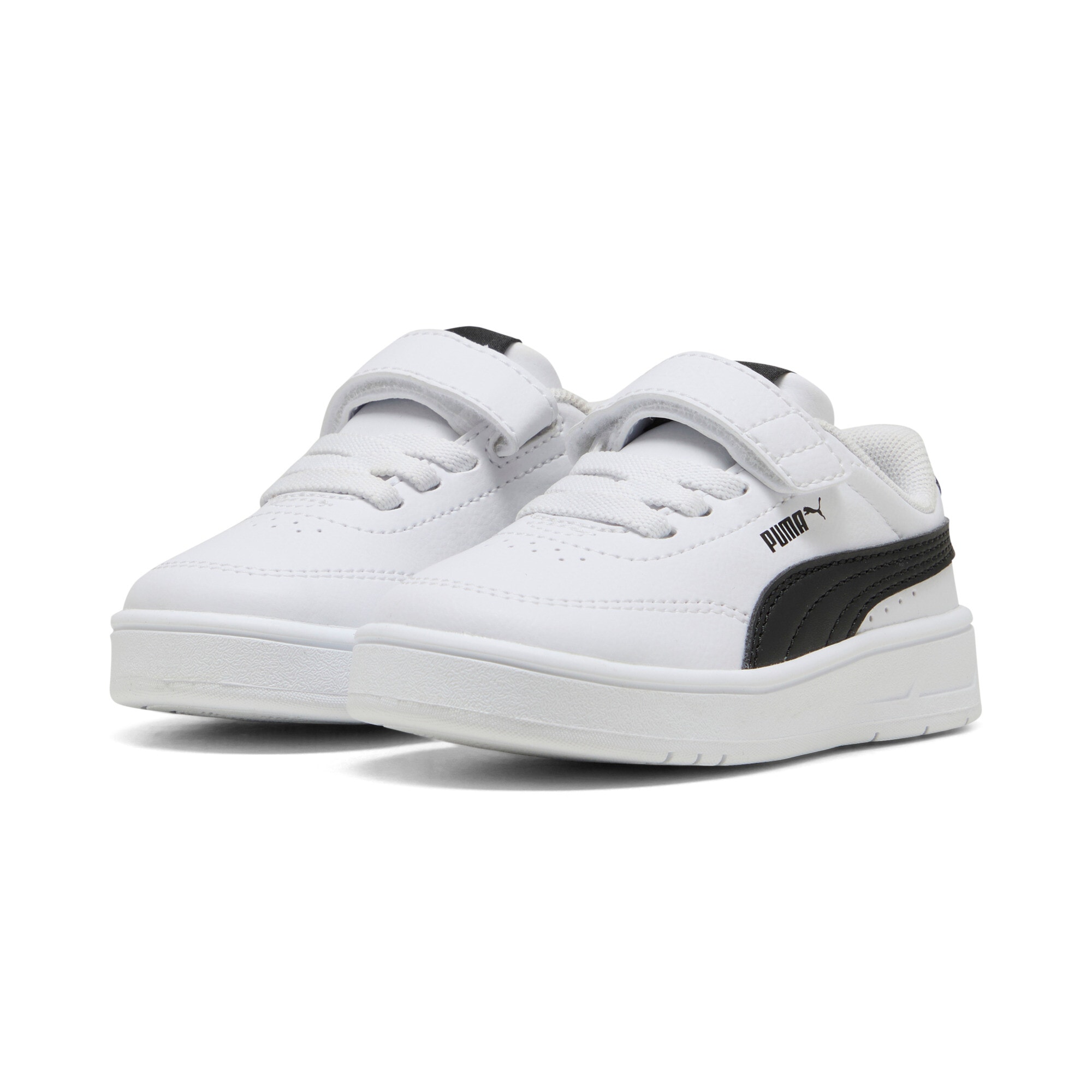 Sneaker PUMA "COURT CLASSIC CLEAN AC+ INF", Mädchen, Gr. 27, weiß (puma weiß, puma schwarz), Synthetik, Schuhe Sneaker