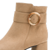 Stiefelette MARCO TOZZI, Damen, Gr. 39, beige, Textil, Veloursleder, elegant, Schuhe, Blockabsatz, Abendschuh, Festtagsschuh mit Zierschnalle