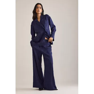 By Anthropologie Jacquard Wide-Leg Trousers