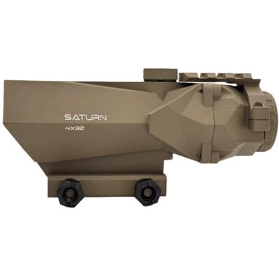 Cosmic Tactical Saturn 4x32mm Tactical 32mm Tube Rifle Scope Red Chevron Reticle Tan S4x32TR-556