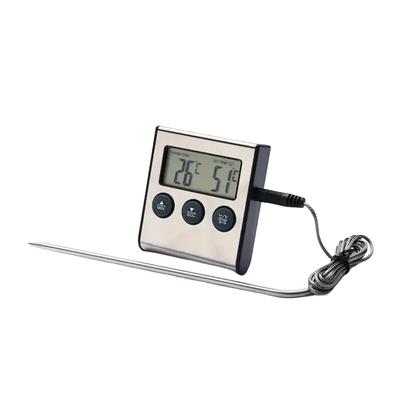 Digital Meat Thermometer with Stainless Steel Probe and Alarm Timer