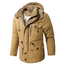 Winter Herren Militär Kapuzenjacke Warm Sherpa gefüttert Winddichter Parka Fleece Windbreaker Dicke Trenchcoat Leicht Atmungsaktive Außenbekleidung Klettern Reisen Angeln Skifahren