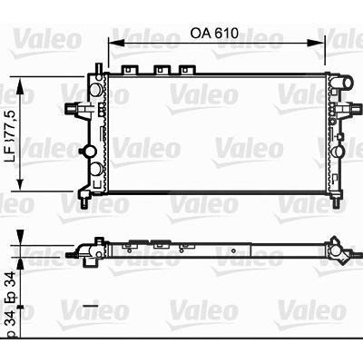 Valeo Kühler, Motorkühlung [Hersteller-Nr. 732550] für Opel, Vauxhall Image