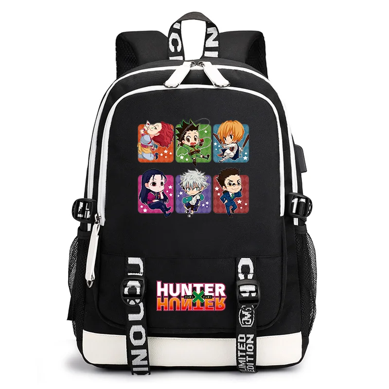 Anime HUNTER x HUNTER imprimé sac à dos adolescent mode extérieur rue USB sac à dos grande capacité sac à dos école sac d'école