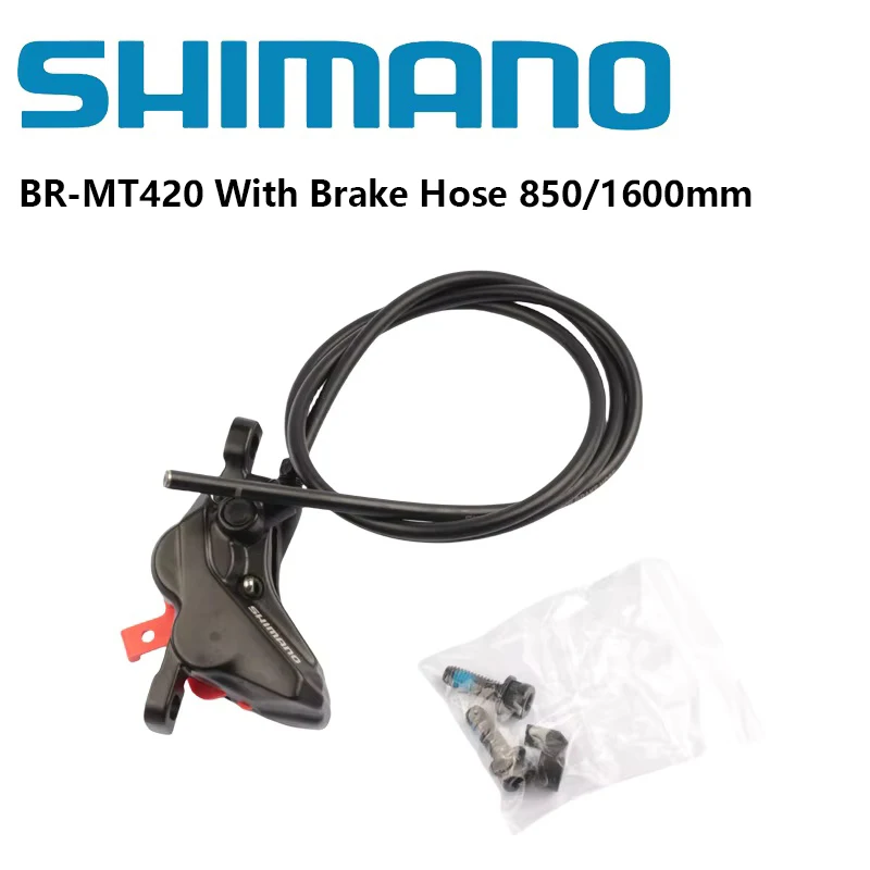 Shimano BR-MT420 Bremssattel mit Bremsschlauch 850mm oder 1600mm mit D02S Bremsbelägen für MTB Mountainbike 4 Kolben Original Image