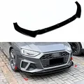 3 pz Gloss Nero Auto Paraurti Anteriore Lip Splitter Per Audi A4 S4 S-Line B9 9.5 2019 + Paraurti Anteriore Canard Copertura Bodykit Tuning