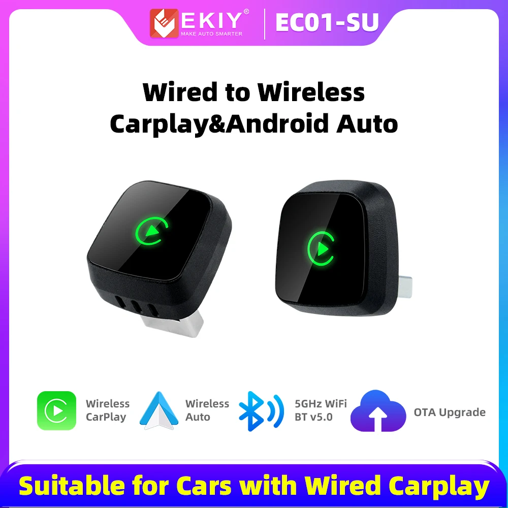 EKIY Mini Box Wireless 2-in-1 CarPlay-Adapter USB Turn Wired CarPlay Android Auto zu Wireless CarPlay Android Auto Image