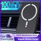 Caricatore wireless per auto magnetico da 100 W per Magsafe iPhone 16 15 14 13 12 Pro Max Supporto per telefono per auto con presa d'aria Ricarica rapida per auto