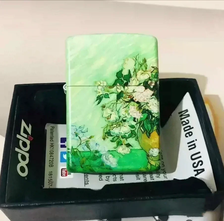 Zippo Feuerzeug Van Gogh All Sided Art Print Grün Florial Matte Windproof Collection im Karton