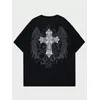 Kreuz Gothic Grafik Unisex Männer Frauen Baumwolle T-shirt Luxus Marke Mode Große Größe Top Kurzarm Klassische T Druck S-4xl moto