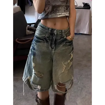 Jeans for Women Pants Casual Retro American Style Hottie Summer Low Rise Jeans Shorts Woman Denim Shorts Coquette Harajuku Y2k