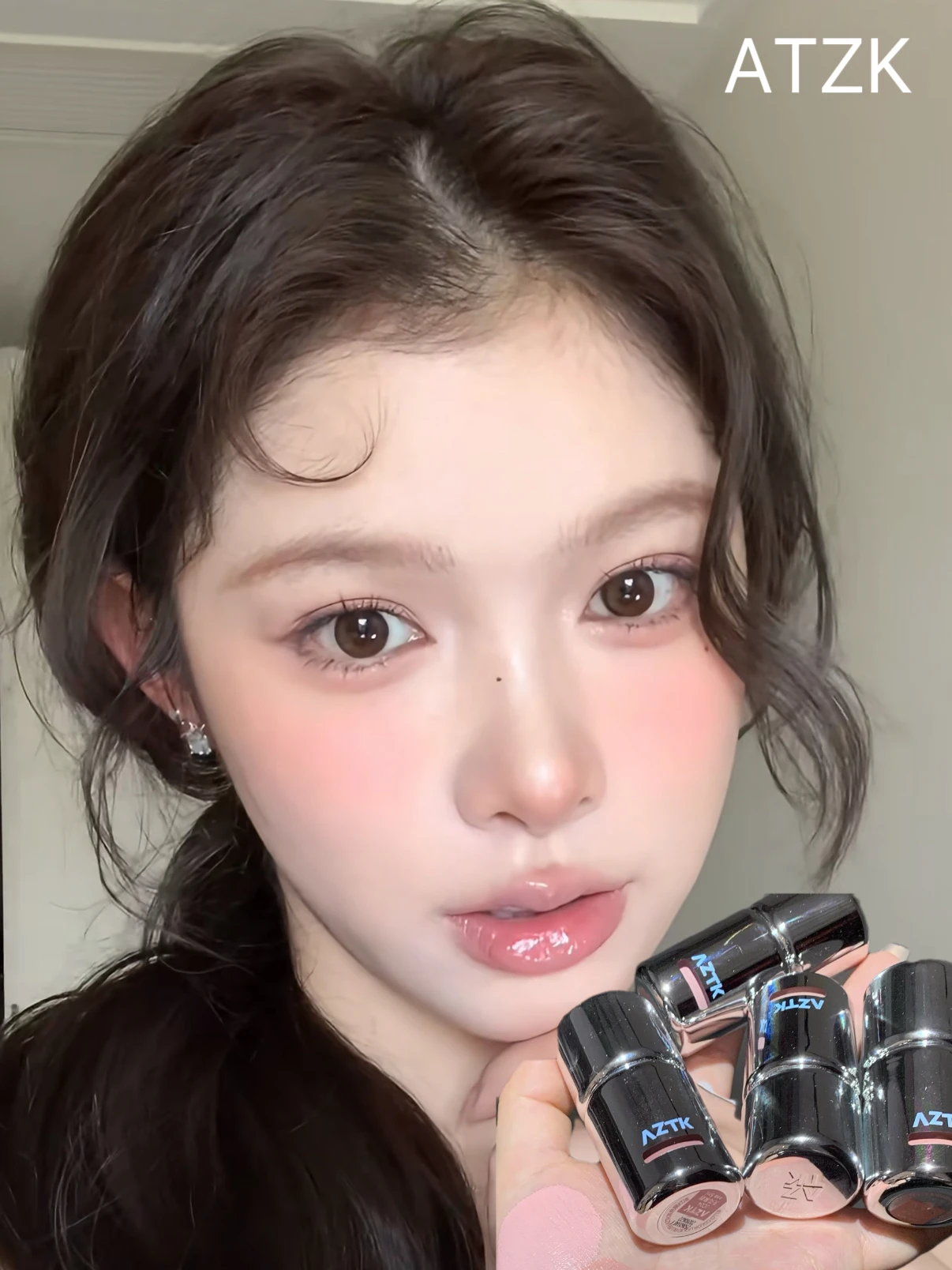 AZTK Liquid Blusher Jello Color Powder JC04 Moisturizing Highlight Beauty Expands Contracts Cheek Matte Face Makeup Image