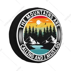 Custom Mountains Awake The Soul Spare Wheel Cover for Jeep Hummer 4x4 RV Adventure Camping Tire Protector 14" 15" 16" 17" Inch